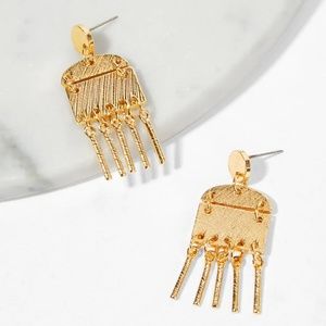 ALLIE Gold Bar Fringe Geometric Drop Earring